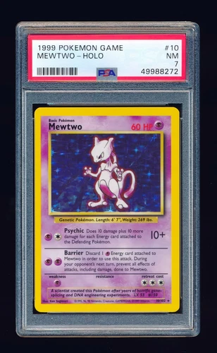 PSA 7 MEWTWO 1999 POKEMON GAME #10 HOLO PARALLEL EDITION 10/102 (EARLY CARD) WOW