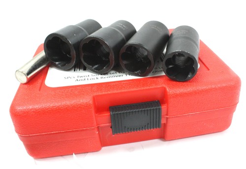 5pc Twist Socket 1/2” Drive For Wheel Lock Nut Damaged Removal 17 19 21 22mm - Bild 3 von 4