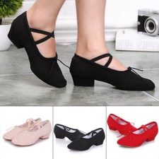 New Ballroom Tango Latin Low Heels Dancing Shoes Women Girls Dance Shoe Size