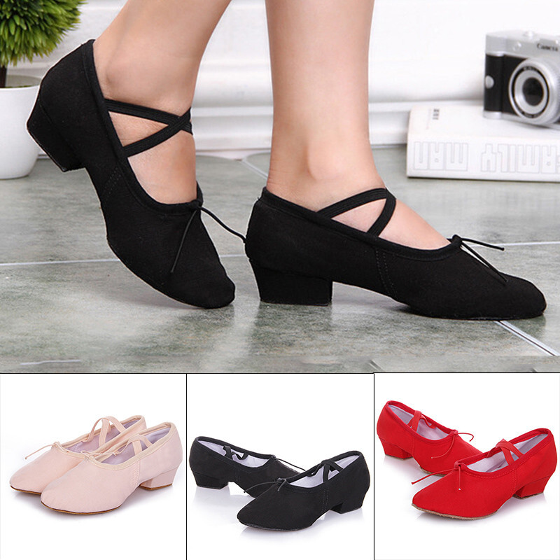 Nuevo Zapatos de Baile de Tango de Salón Latinos Tacones Bajos Mujeres Niñas Zapatos de Baile Talla