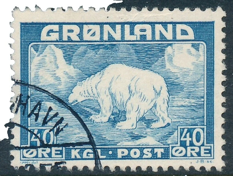 Bears Used Greenlandic Stamps