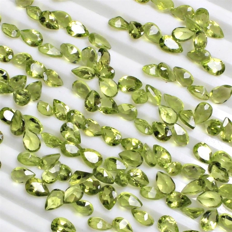 批发批量4x3毫米和5x3毫米梨面天然橄榄石散装校准宝石 — 第 3/4 张图片
