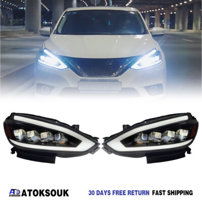 Full LED Headlight For Nissan Sentra 2016-2019 Turn Signal Sequential Animation