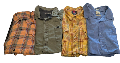 Quicksilver Lost Volcom Rvca Lo G Sleeve Button Down Lot Of 4 Men's XL Shirt