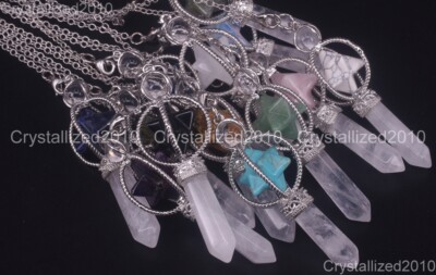 7 Chakra Quartz pierre naturelle arbre de vie pendule pendentif collier