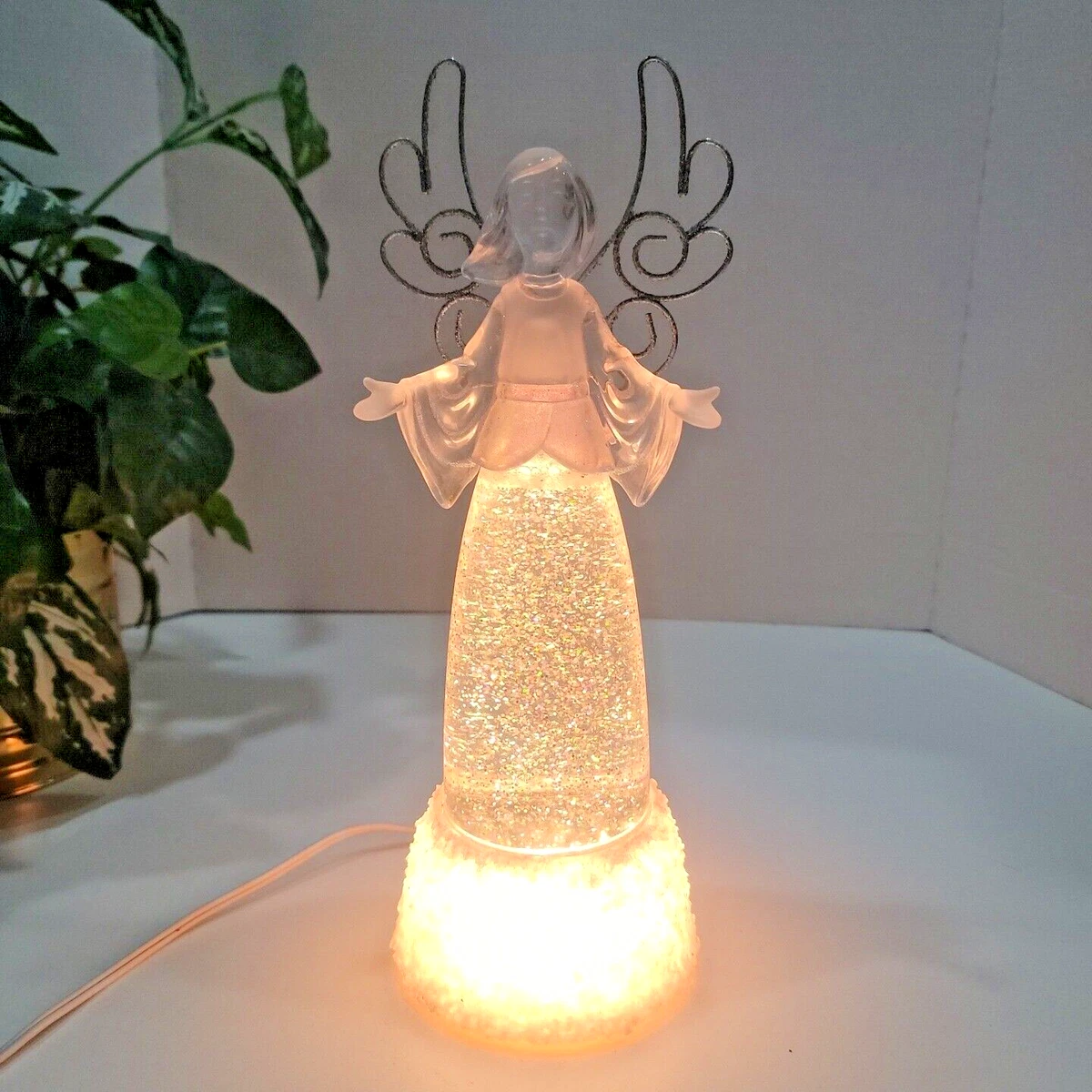 Sweet Simple Angel Glitter Table Lamp 12.5