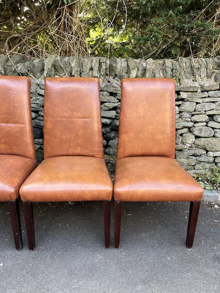 5 Leather Dining Chairs eBay