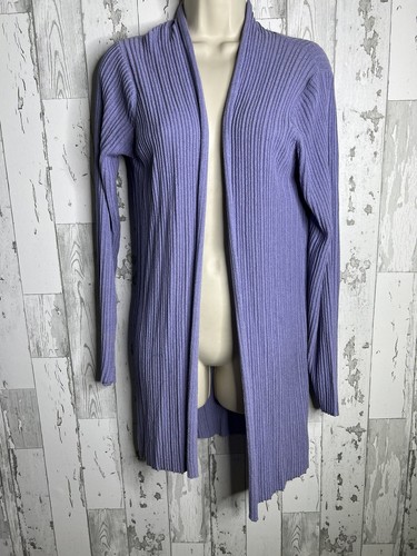 Eileen Fisher Womens Size XS Ribbed Duster Long Cardigan Light Lilac purple
