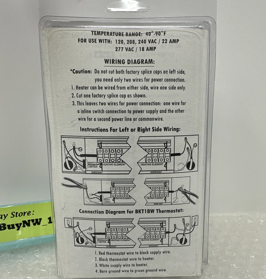 KING BKT2BW BUILT-IN THERMOSTAT Kit For k & CB Series Baseboards (single) WHITE - Image 4 of 4