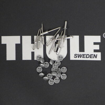 Thule 10x Rivets + 20x End Caps Silver for Roof Box Roof Box Locking Bars