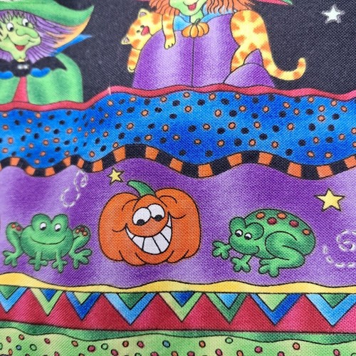 Moda Fabrics Halloween Fabric Ghoul Friends Witches Pumpkins 1 Yard - Picture 7 of 7