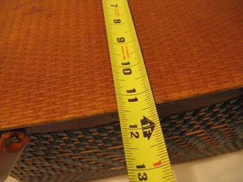 Cesta de picnic tejida grande Burlington Hawkeye 1976 vintage 18,5" x 10" x 11,5" - Imagen 13 de 17