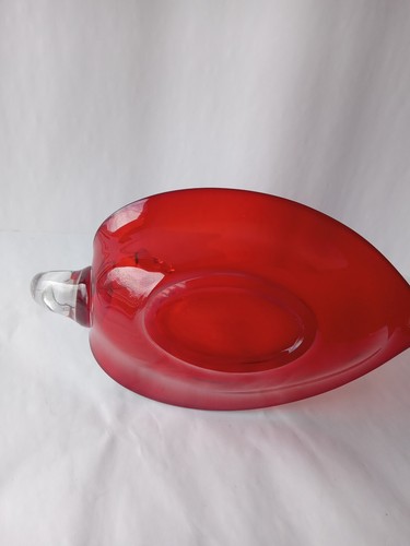 Vintage Duncan Miller Art Glass Ruby Red Swan Candy/Nut Dish - Picture 5 of 6