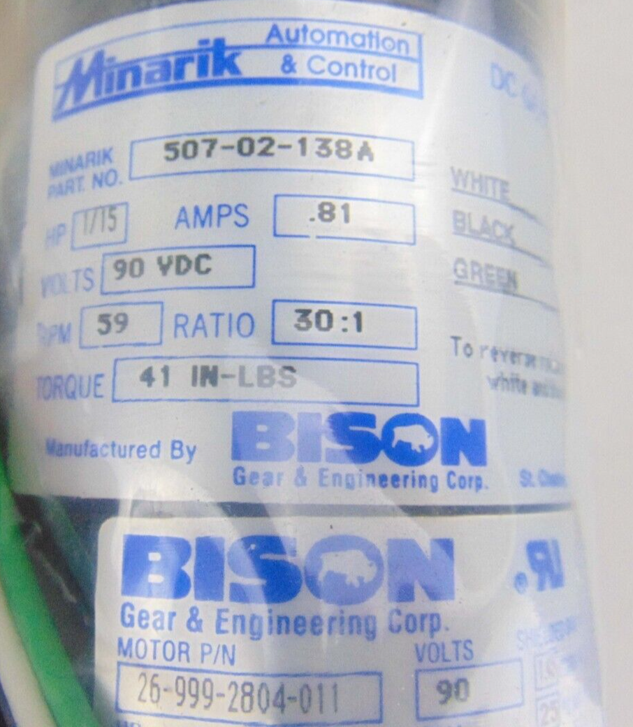 Minarik Bison 507-02-138A DC Gearmotor *new surplus | eBay