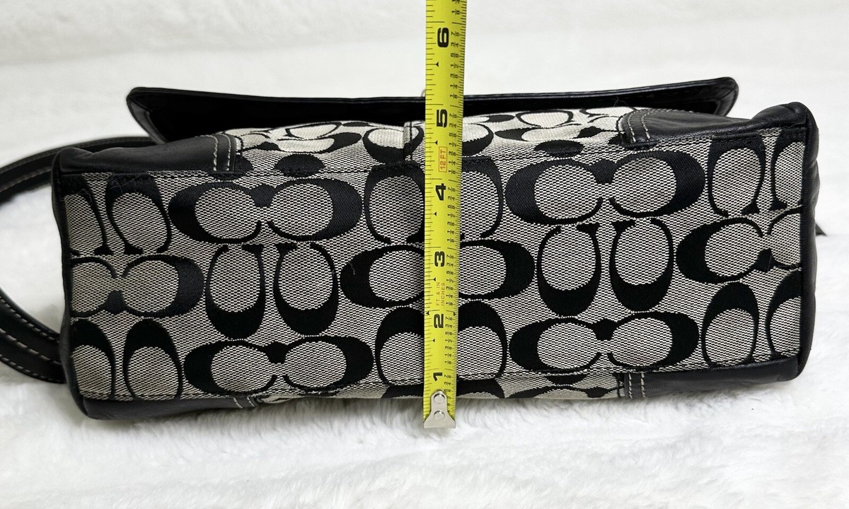 Vintage Coach Hampton F13066 Canvas Monogram Leather Trim