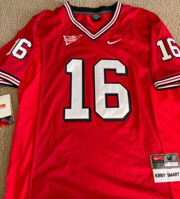 Kirby Smart #16 Georgia Bulldogs Football Jersey, 1995 Throwback, All Stitched