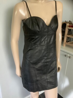 One Teaspoon leather bodycone dress sz 12 AU or 8 US black | eBay