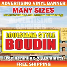 LOUISIANA STYLE BOUDIN Advertising Banner Vinyl Mesh Sign Bar Restaurant balls