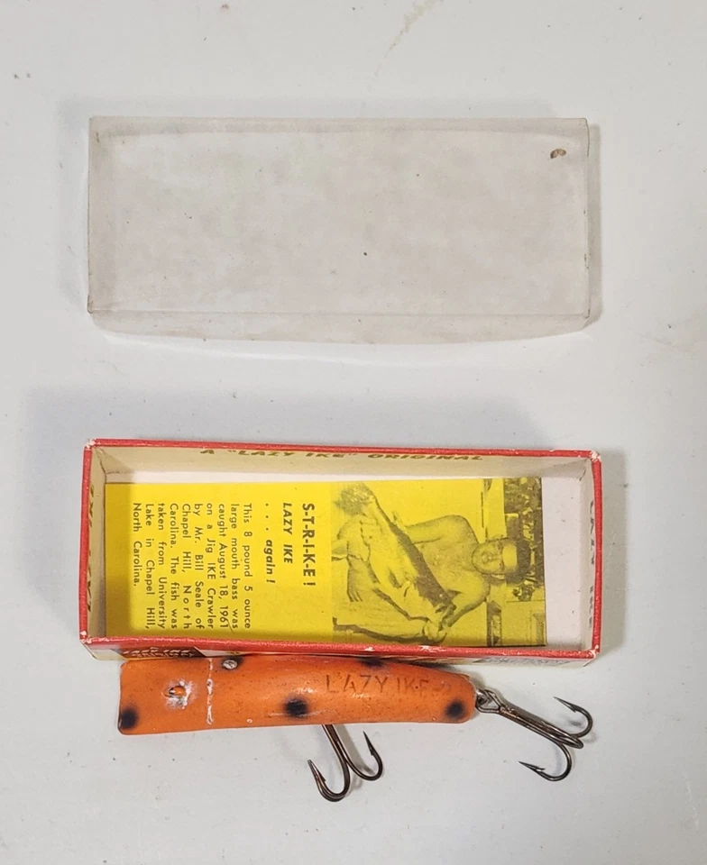 Vintage Lazy Ike KL-27 “Orange” Lazy Ike Lure w BOX - Image 3 of 4