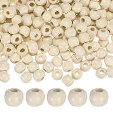 150-Pack Natural Wood Beads 9x10mm for DIY Crafts/Bracelet Beige