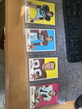 LOT OF 4| 1969 Topps Football | Bill Nelson, Ben Davis, Gary Collins, Bob Mathes