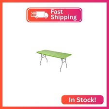 Kwik-Covers 8' Rectangle Plastic Table Covers 30" x 96", Bundle of 5 Lime Green