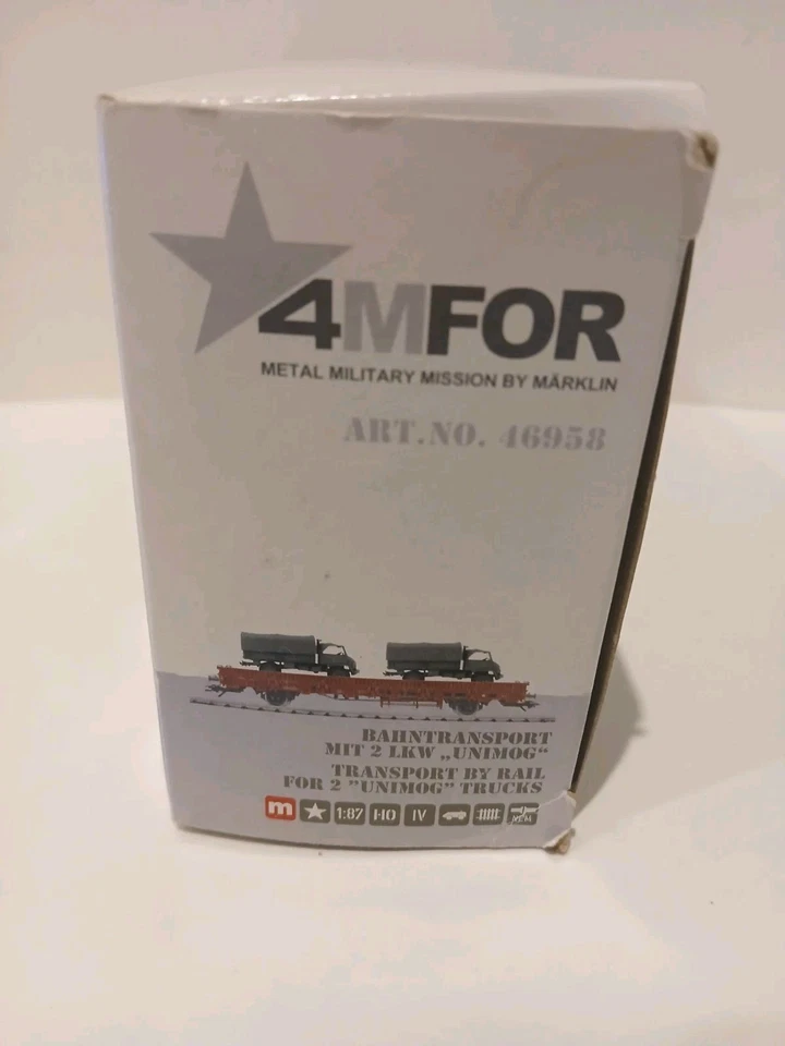 MÄRKLIN 4MFOR Metal Miltary Mission Transport By Rail For Unimog Trucks 1:87 HO - Image 4 of 4