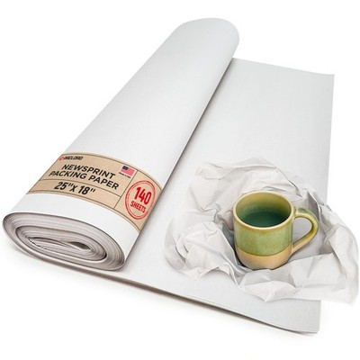 Newsprint Packing Paper Sheets, 25'' x 18'', Eco-Friendly, Non-, American Quali...