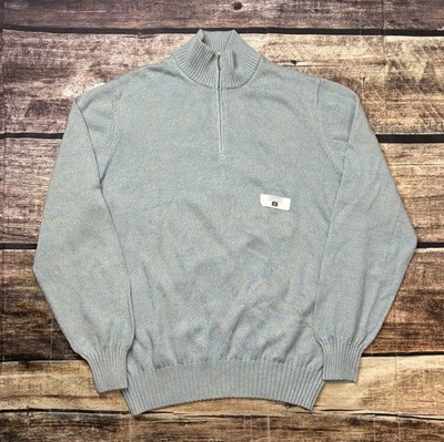 David Lance New York Sweater Mens IT 56 Large 1/4 Zip Pullover Made in Italy