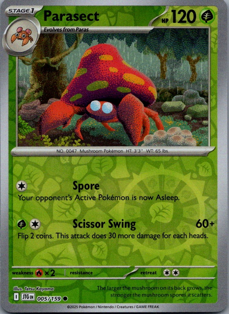 Parasect Reverse Holo Common SV09: Journey Together 005/159 NM
