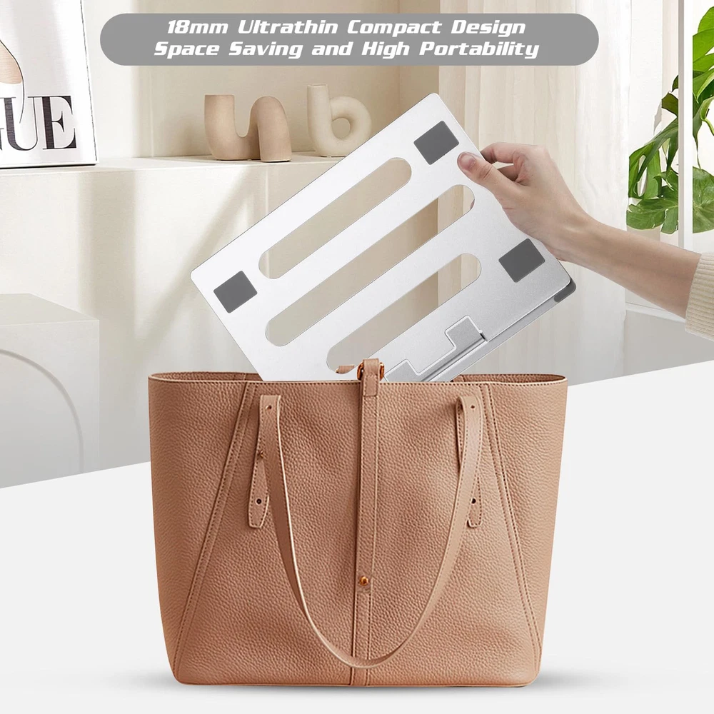Adjustable Aluminum Laptop Stand for Desk Foldable and Portable Holder