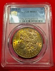1898-O Morgan Silver Dollar PCGS MS63 Gorgeous Golden Rainbow Toning 🌅🌈