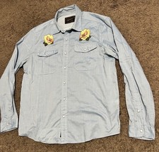 Howler Bros Shirt Mens M Blue Gaucho Snapshirt Floral Hibiscus Western Pearl