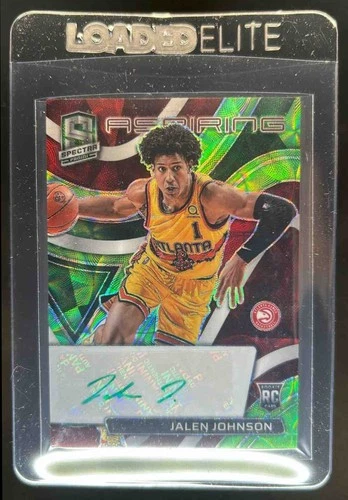 2021-22 Panini Spectra Jalen Johnson Aspiring Auto RC Green #41/50 Hawks