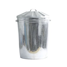 Neat Groundsman Galvanized Steel Bin with Lid – Durable Outdoor Dustbin