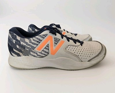 New Balance 696 V3 mens size 12 White Blue Orange Running Shoes Sneaker USED