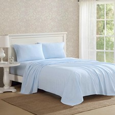 Laura Ashley - Queen Sheet Set Crisp Cool Cotton Percale Bedding Deep Pockets