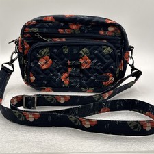 Lug Carousel Crossbody Purse Aloha Navy Print Adjustable Strap Zip Pockets