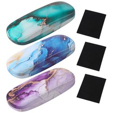 3 Piece Eyeglasses Case  Hard Shell Glasses Case Protective Case with Cleaning...
