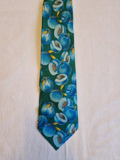 Krawatte Motivkrawatte Vintage 70er 80er 90er lustig mehrfarbig blau Pflaume