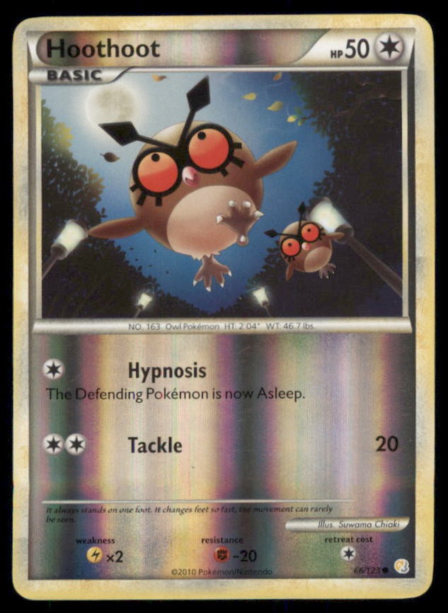 Hoothoot 66/123 Common HeartGold & SoulSilver Pokemon US SELLER LP