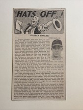 Warren Hacker Hats Off Chicago Cubs 1952 Sporting News Baseball 4X7 Panel