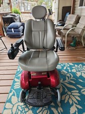 Jet 3 Power Wheelchair Joystick Detachable Footrests Red Gray 6 Wheels