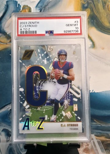 2023 Panini Zenith Clear A To Z #3 Cj Stroud RC PSA 10 CASE HIT! Low Pop! Texans
