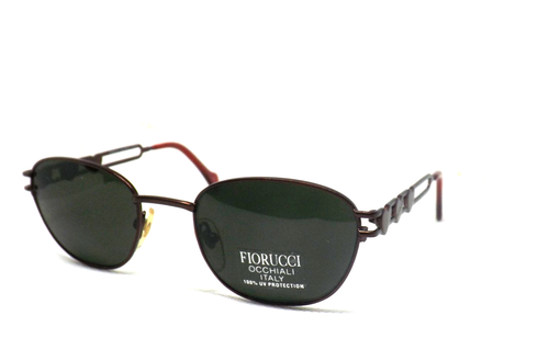 Fiorucci Lunettes de Soleil Femme Vintage 90 Métal Küss Mich 2041 Rouge - Photo 2 sur 3