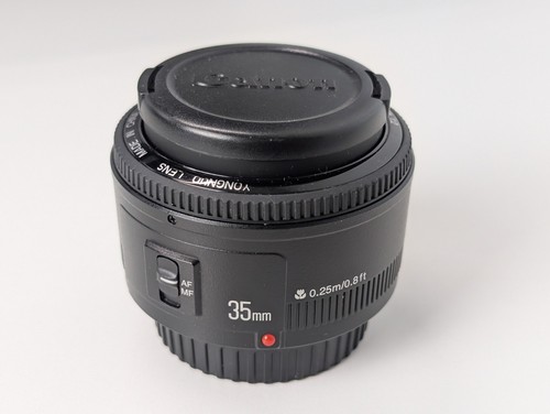 Yongnuo YN 35 mm F2 messa a fuoco automatica grandangolare grande apertura obiettivo principale Canon EF COME NUOVO - Foto 2 di 5