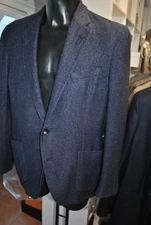 LARDINI TAILORING PURE CASHMERE JACKET + SILK SIZE 54 1250.00 POSTER. LAR-01 BLU