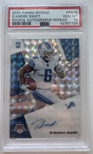 2020 Panini Mosaic D'Andre Swift Rookie Auto PSA 10 Lions Bears Rare Low pop