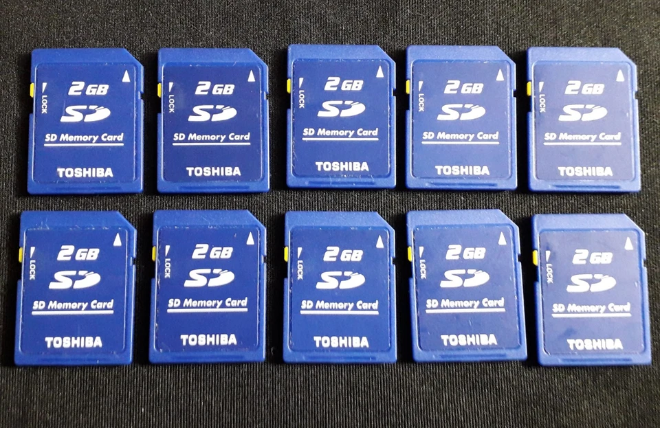 X10 Toshiba Blue 2GB SD Card Memory Job Lot Bundle - For Digital Camera / Laptop - Image 2 of 2