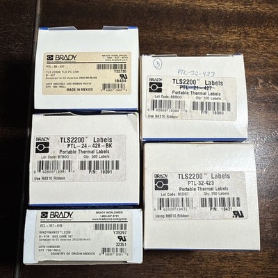 (Lot of 5) Brady Marker Panel ID Wire & Cable Marking Labels Tape for TLS 2200